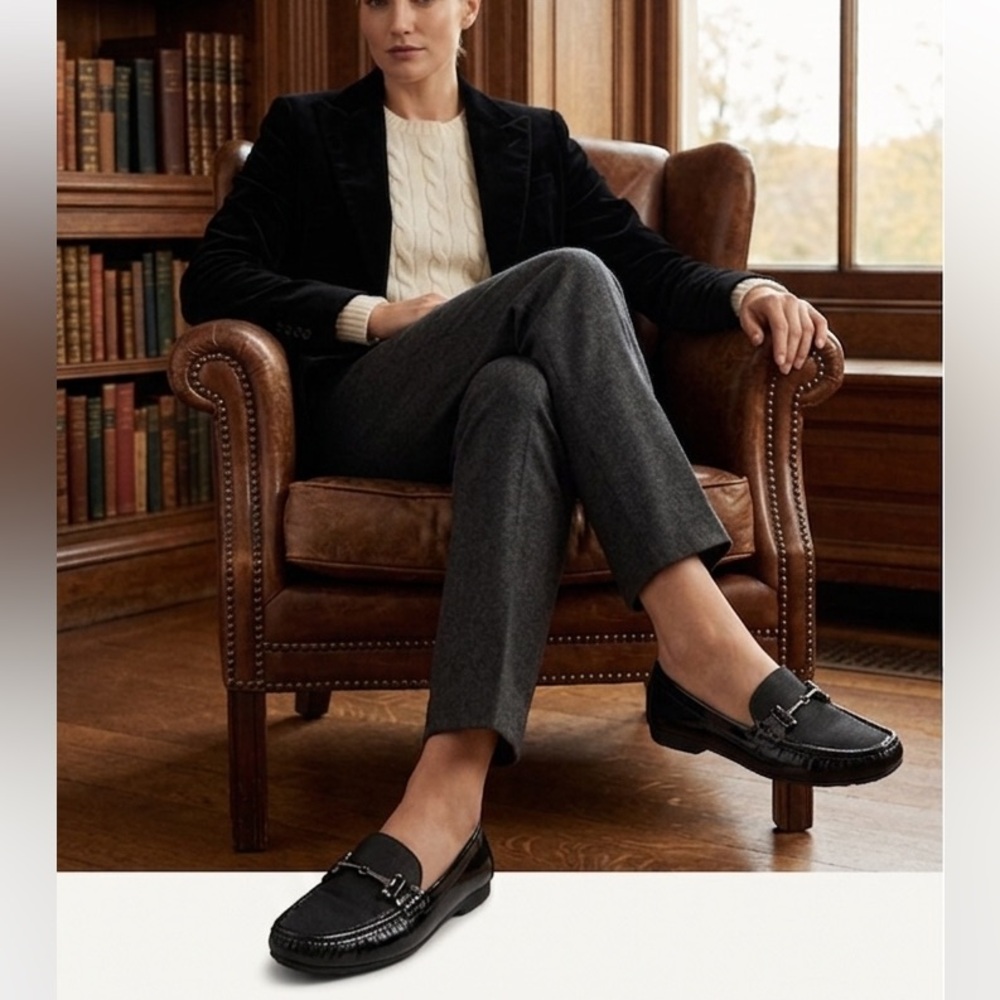 Donald‎ J Pliner Filo Driving Black Leather Loafer Shoes Horse Bit size 7